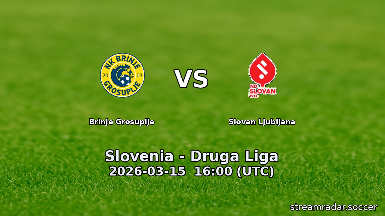 Brinje Grosuplje vs Slovan Ljubljana