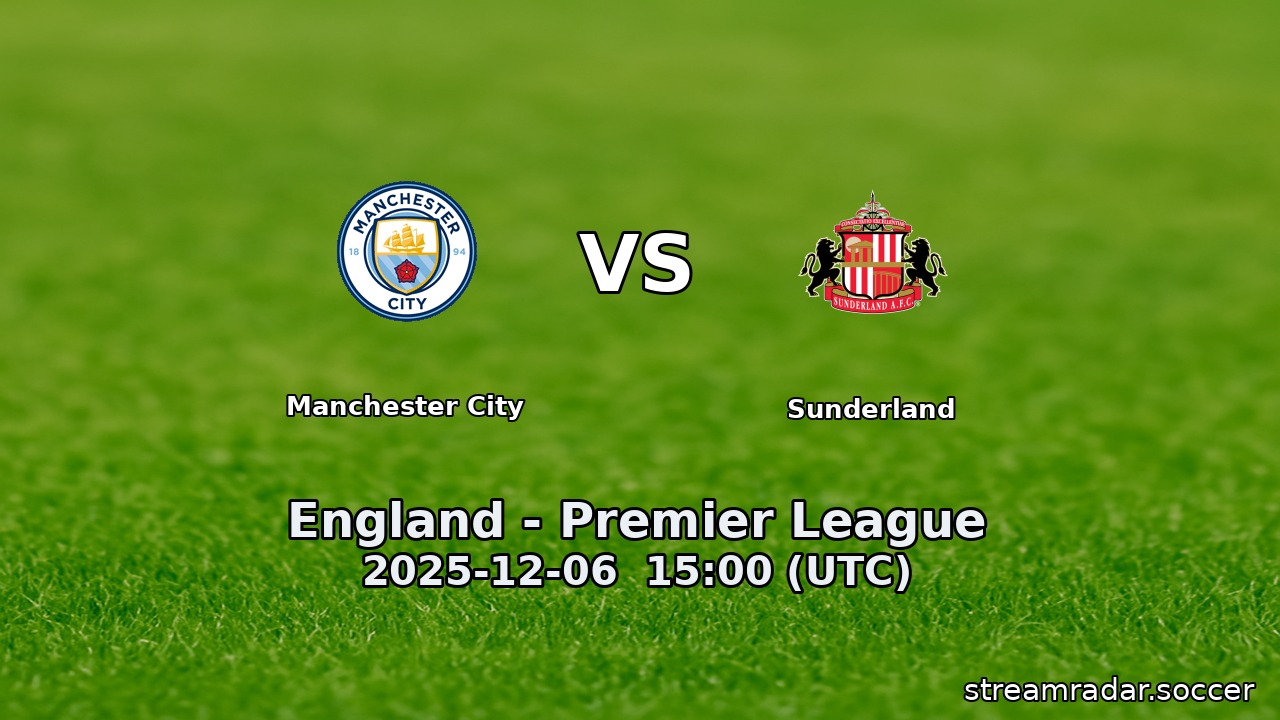 Manchester City vs Sunderland