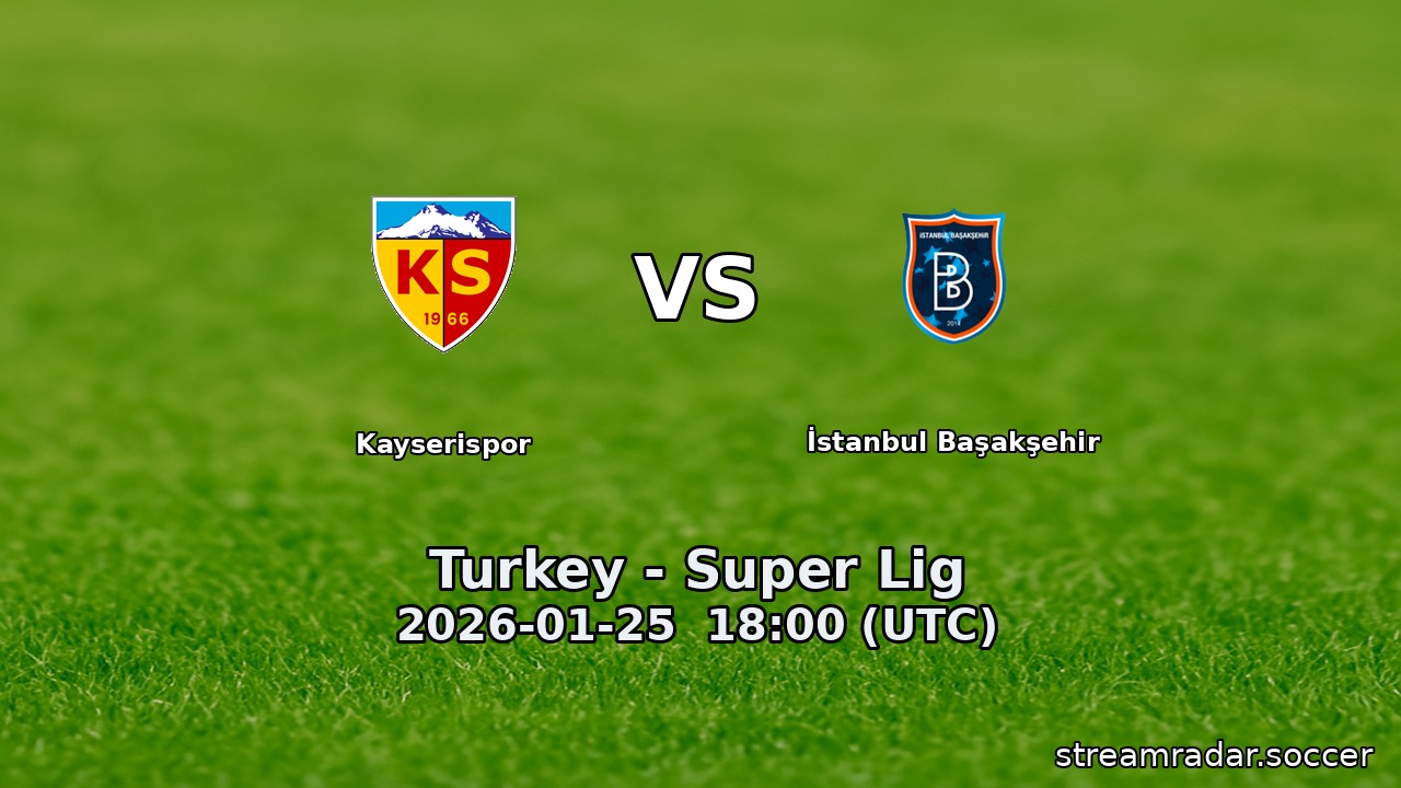 Kayserispor vs İstanbul Başakşehir
