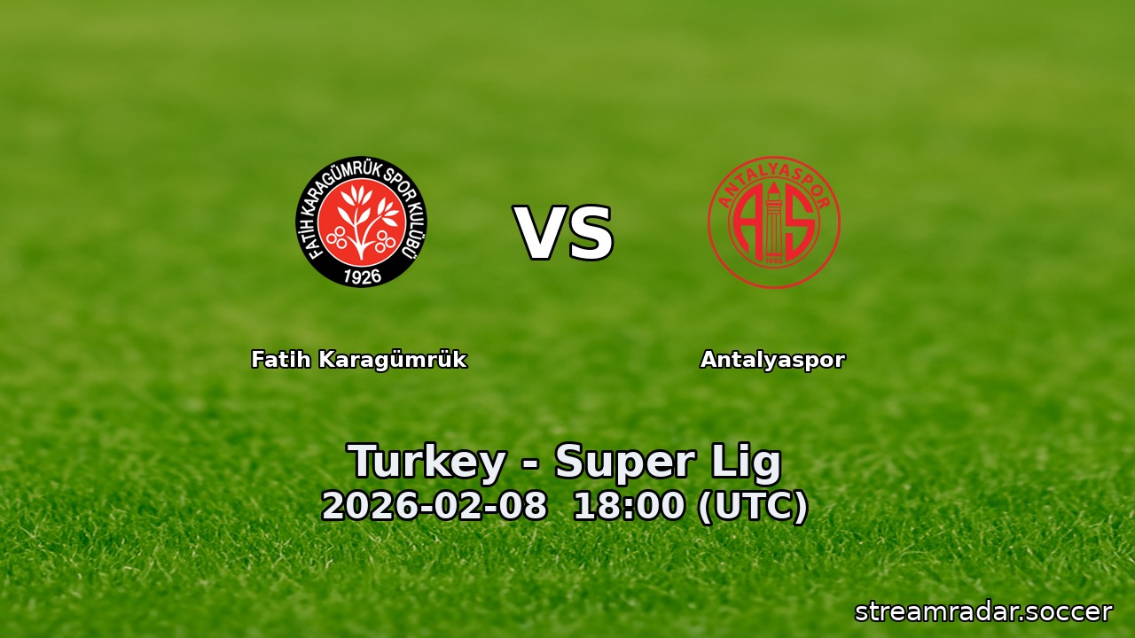 Fatih Karagümrük vs Antalyaspor