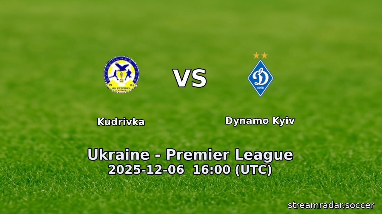 Kudrivka vs Dynamo Kyiv