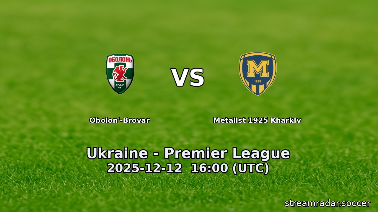Obolon'-Brovar vs Metalist 1925 Kharkiv