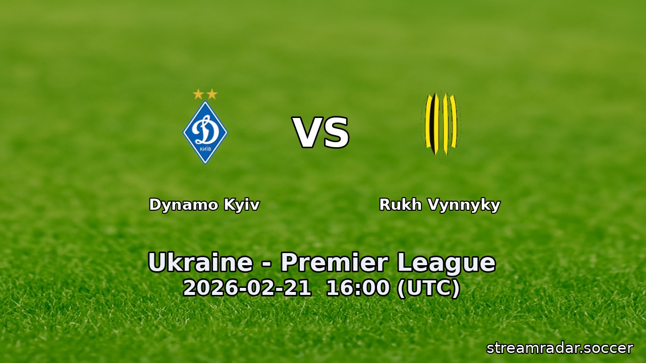 Dynamo Kyiv vs Rukh Vynnyky