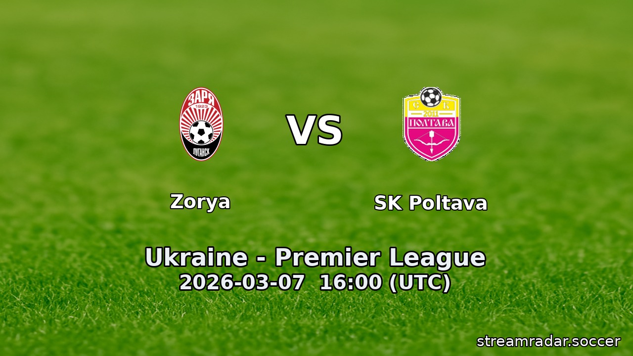 Zorya vs SK Poltava