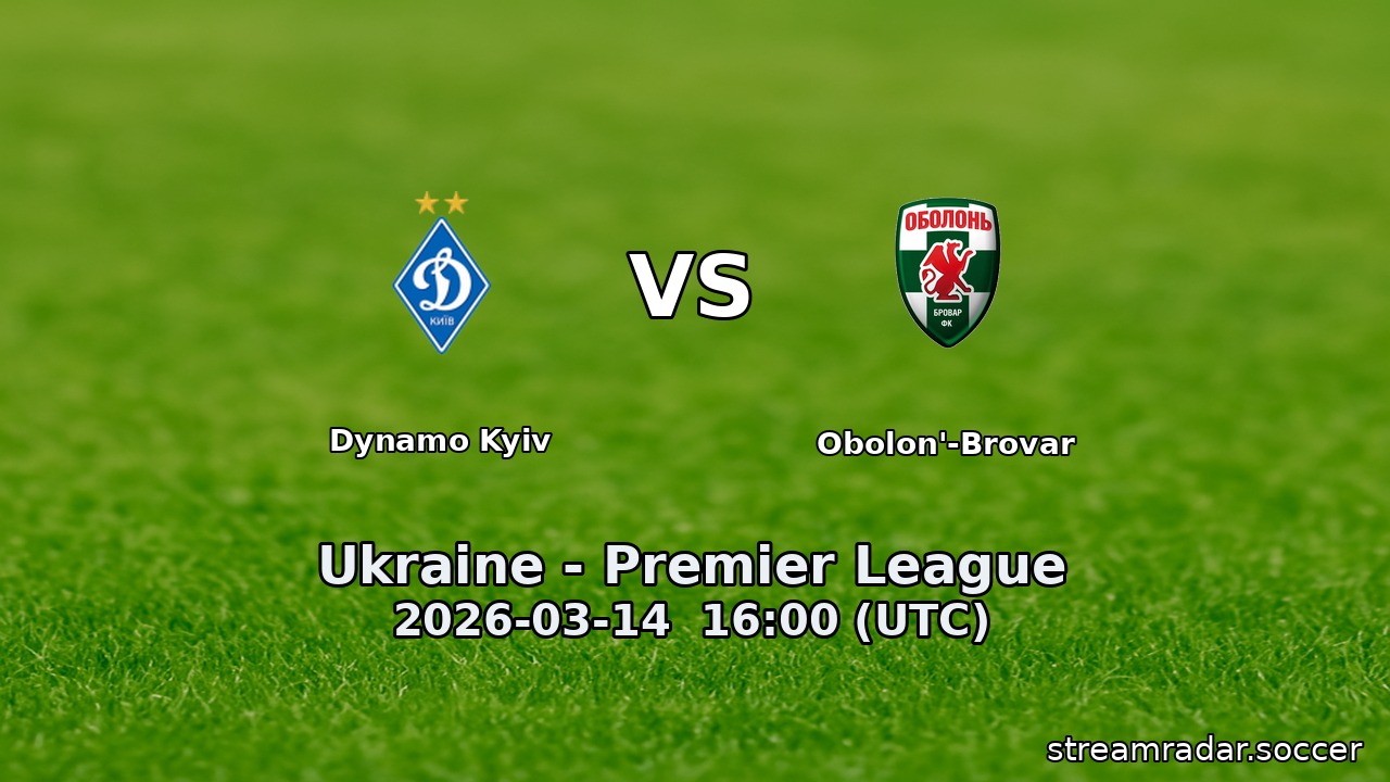 Dynamo Kyiv vs Obolon'-Brovar