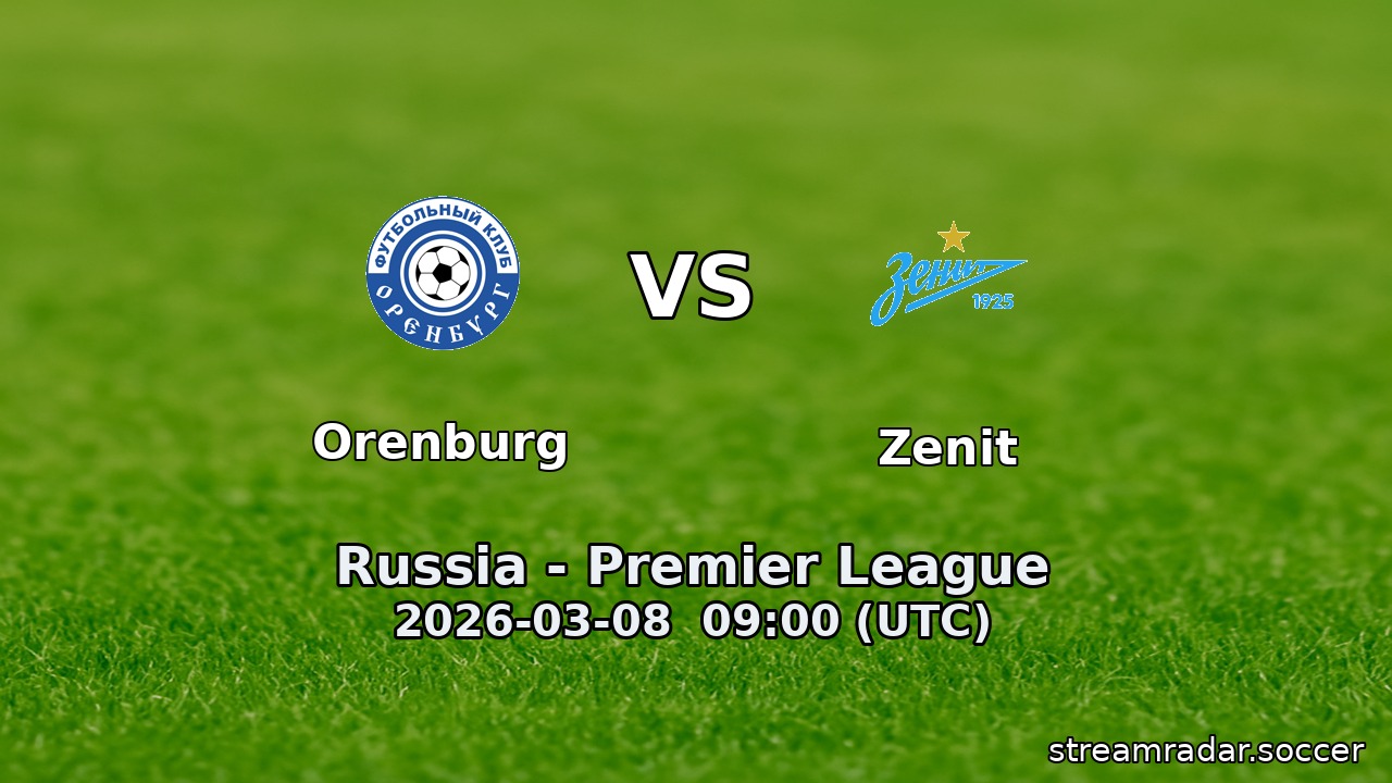 Orenburg vs Zenit