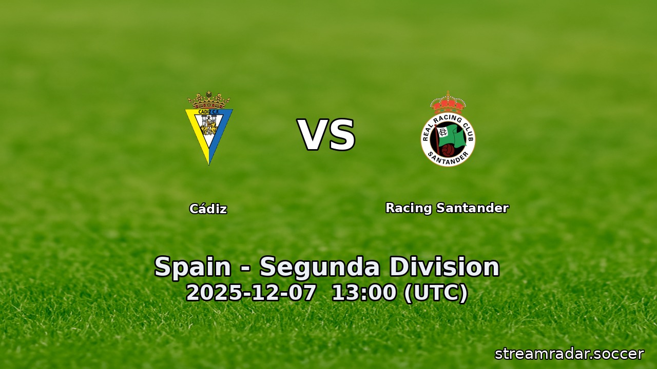 Cádiz vs Racing Santander