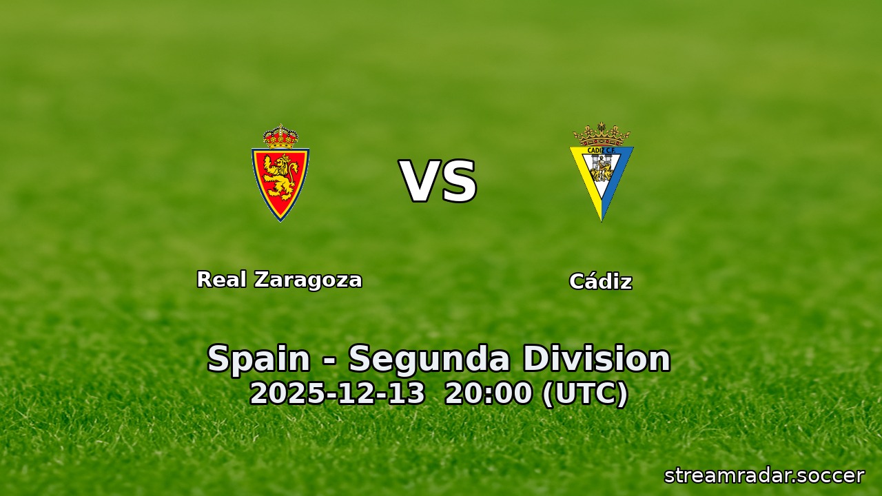 Real Zaragoza vs Cádiz
