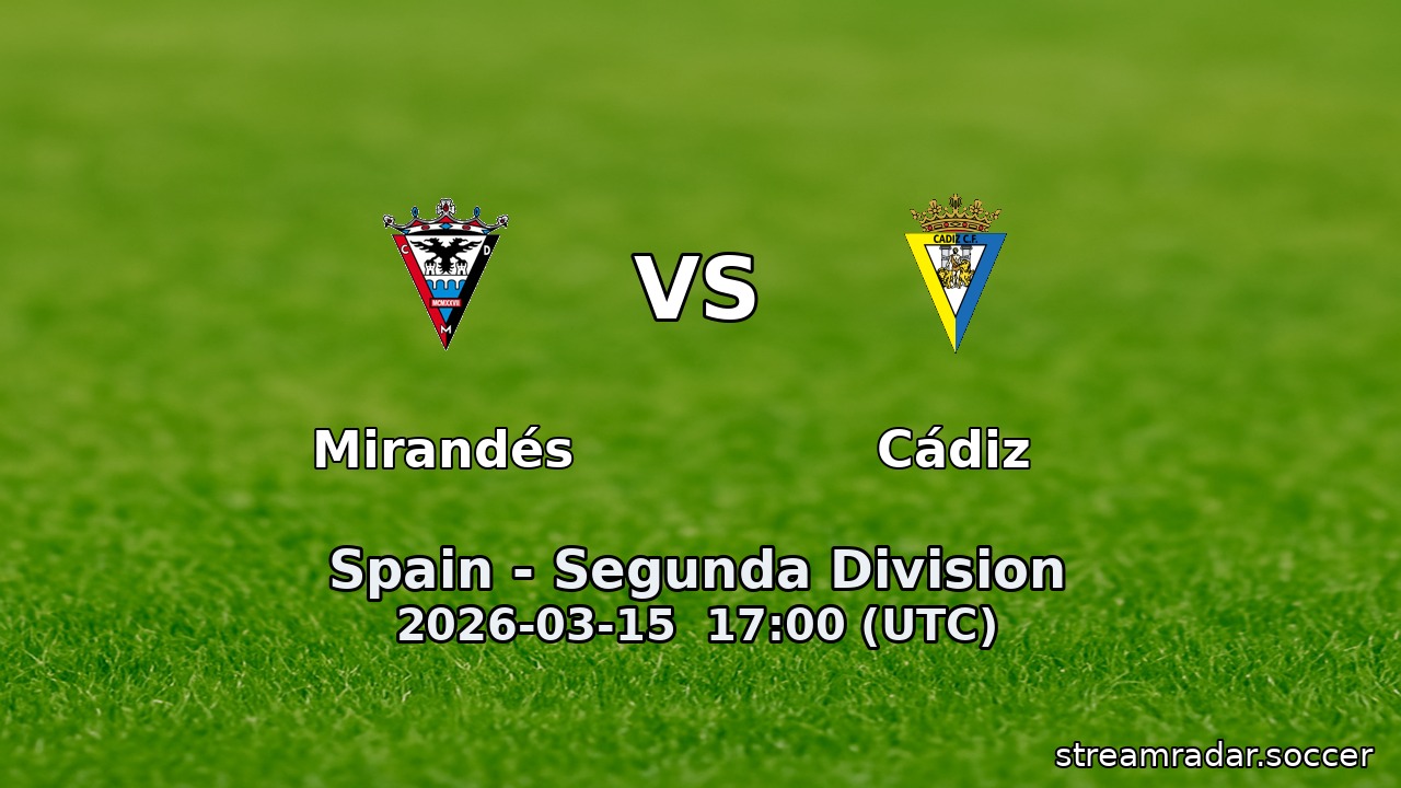 Mirandés vs Cádiz