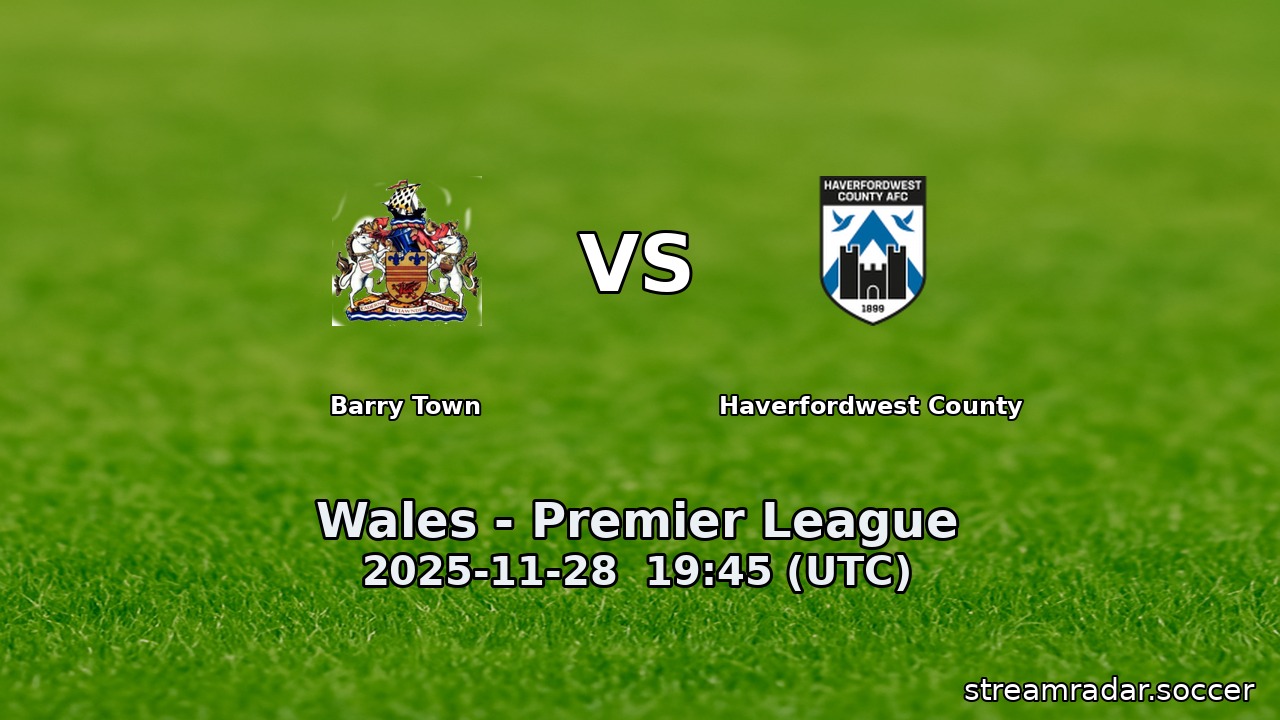 Barry Town vs Haverfordwest County