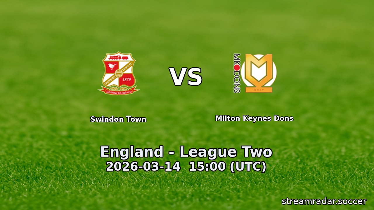 Swindon Town vs Milton Keynes Dons