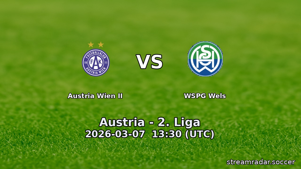 Austria Wien II vs WSPG Wels