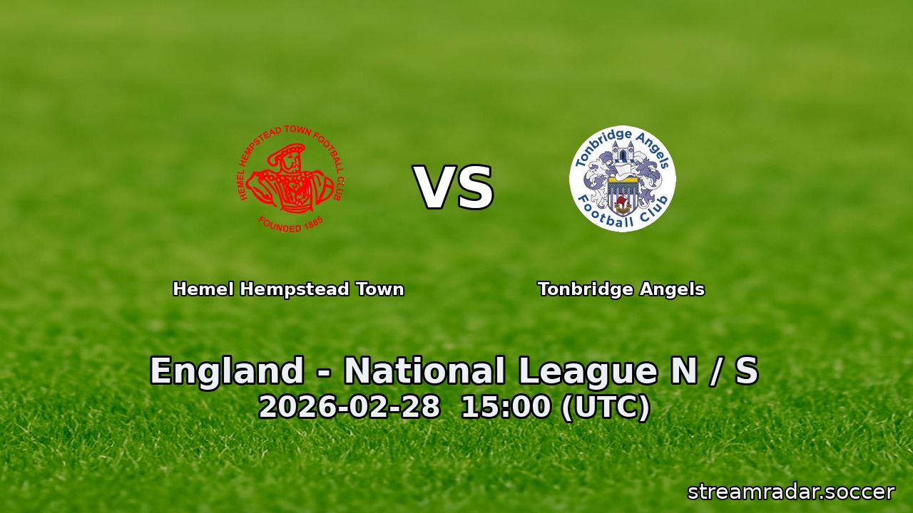 Hemel Hempstead Town vs Tonbridge Angels