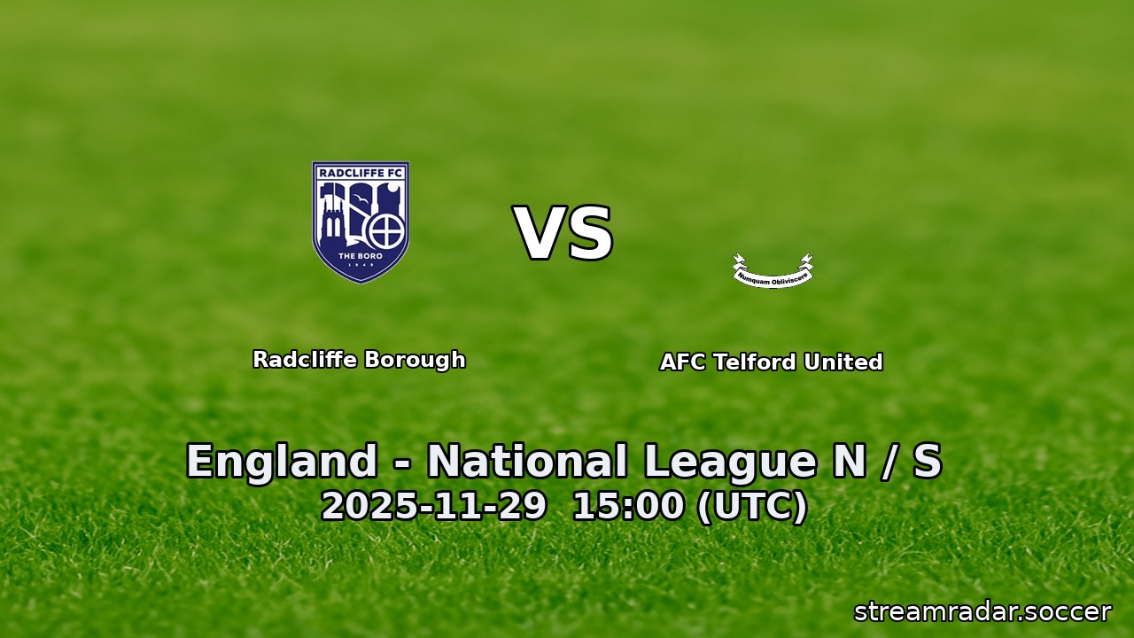 Radcliffe Borough vs AFC Telford United