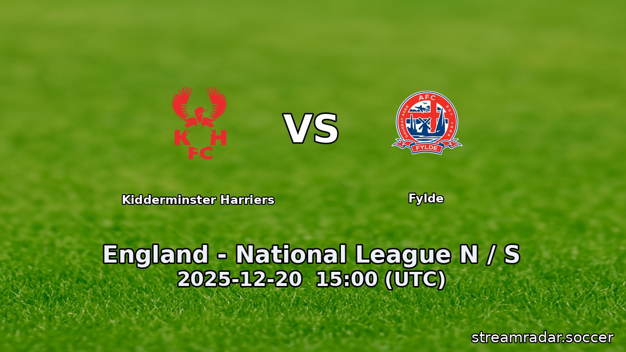 Kidderminster Harriers vs Fylde