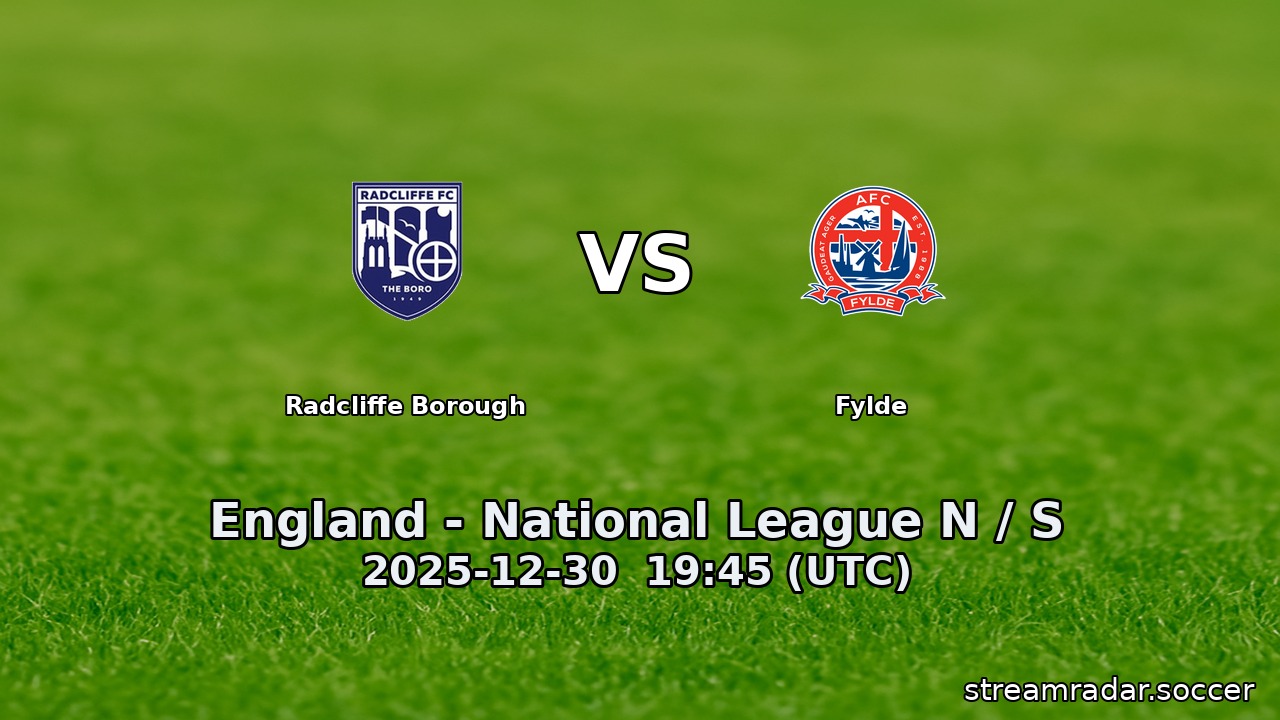 Radcliffe Borough vs Fylde