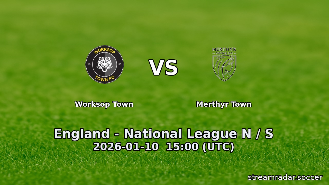 Worksop Town vs Merthyr Town