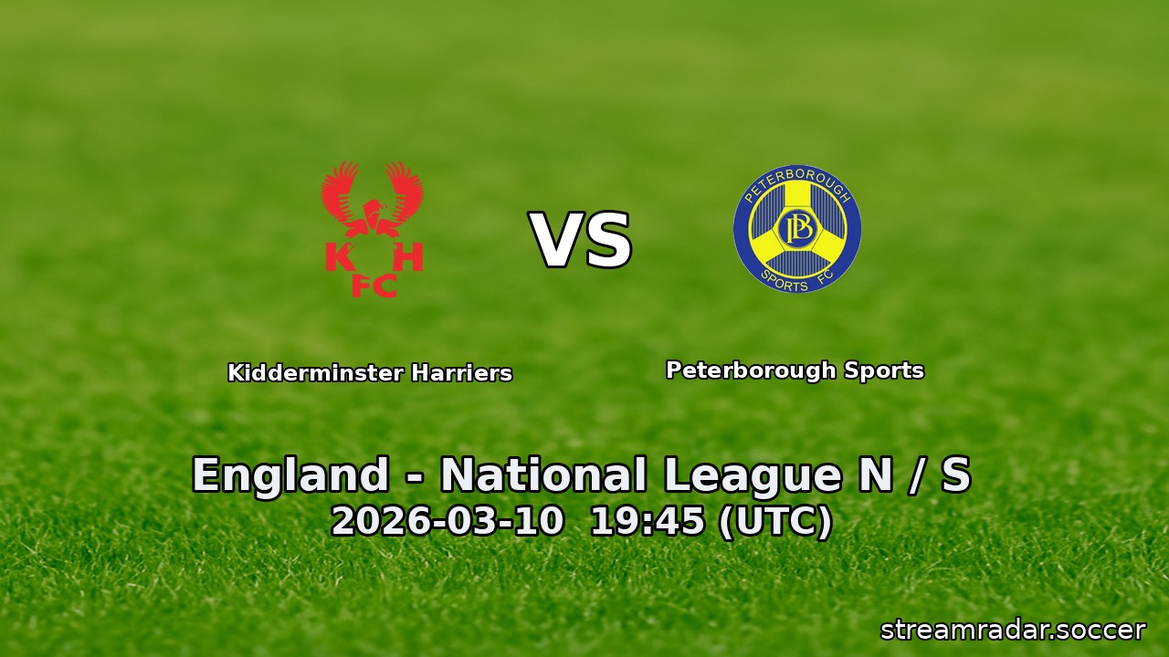 Kidderminster Harriers vs Peterborough Sports