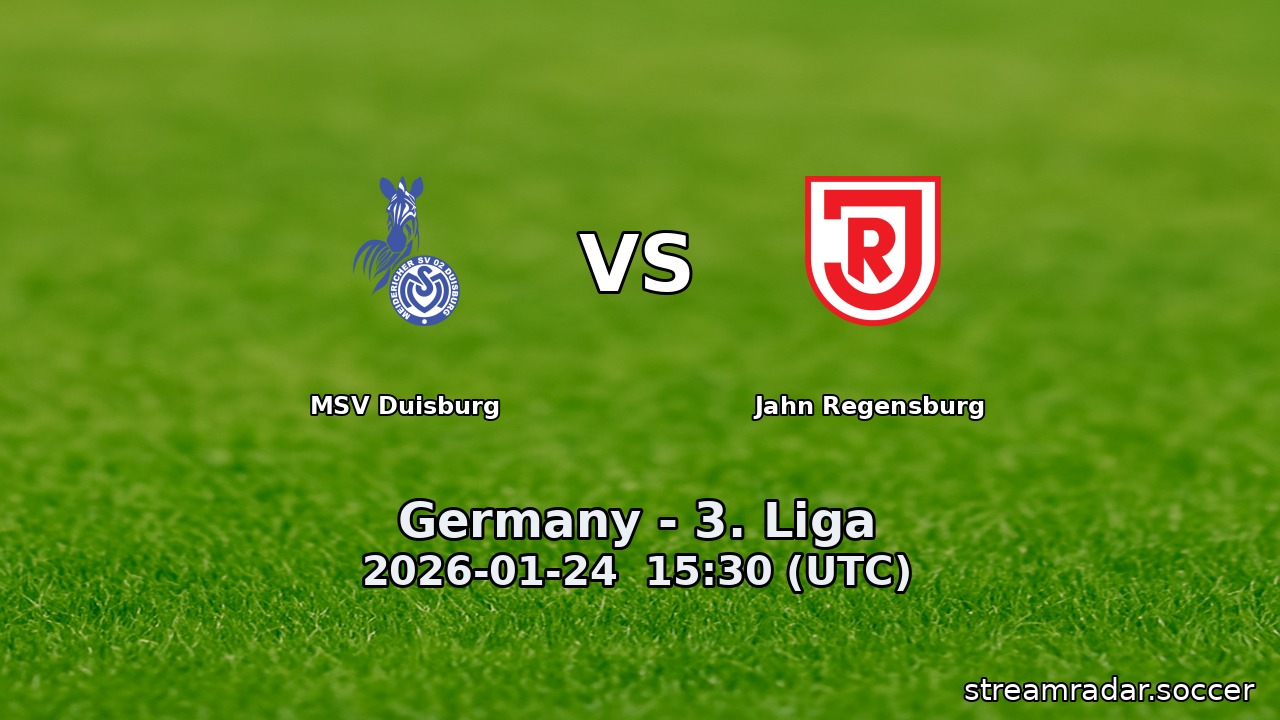 MSV Duisburg vs Jahn Regensburg