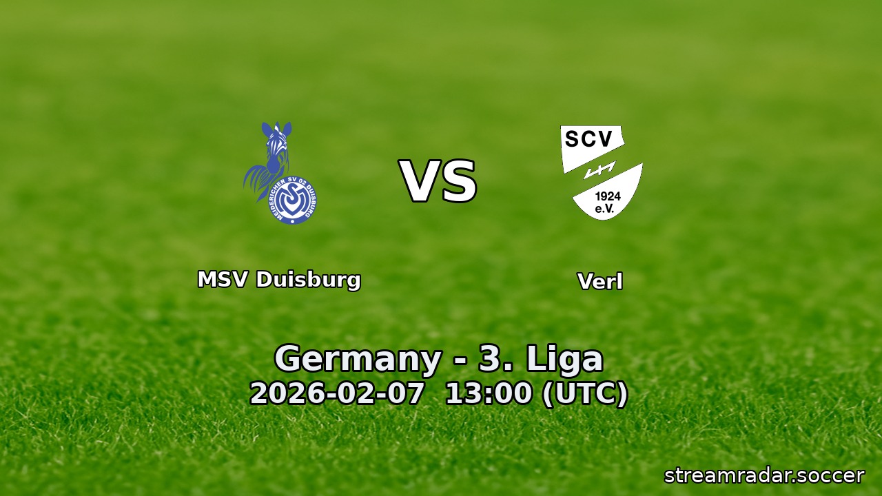 MSV Duisburg vs Verl
