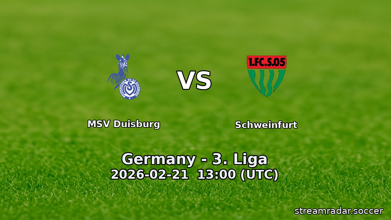 MSV Duisburg vs Schweinfurt