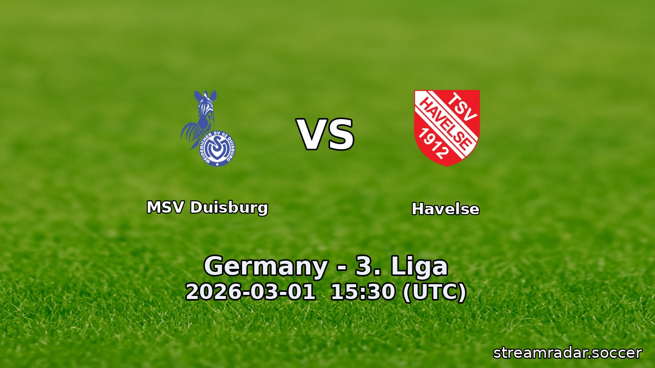 MSV Duisburg vs Havelse