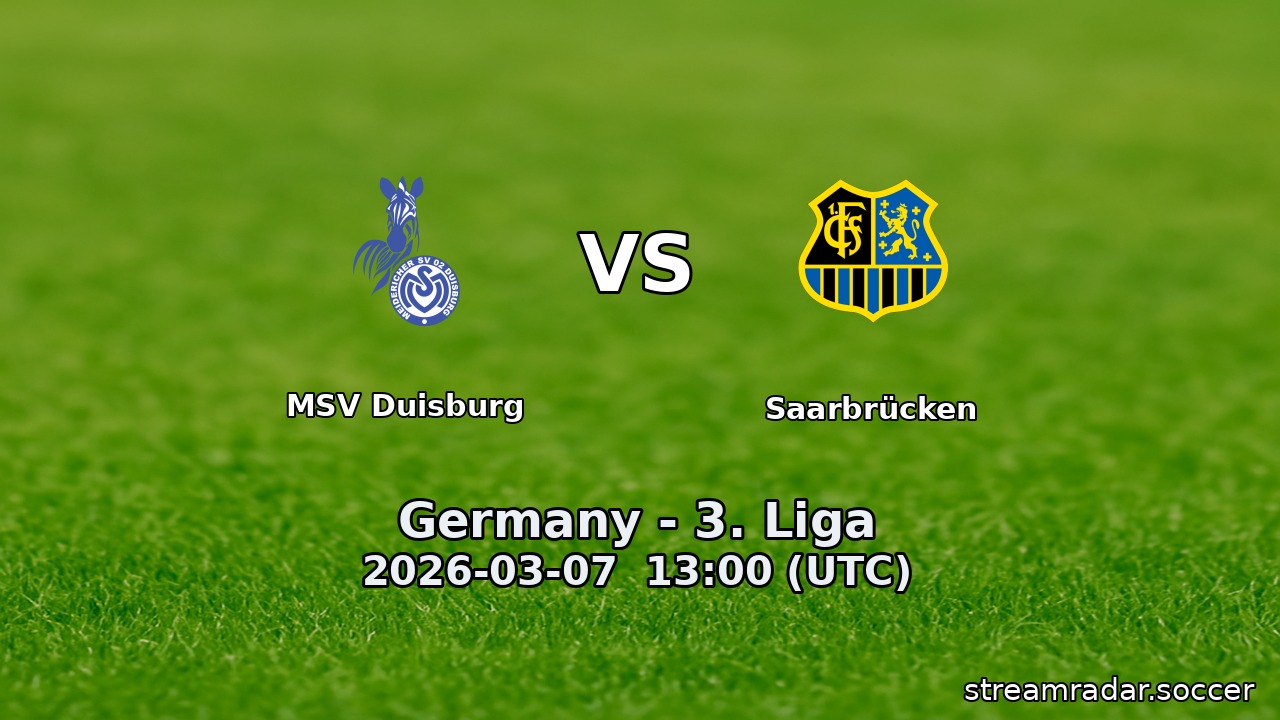 MSV Duisburg vs Saarbrücken