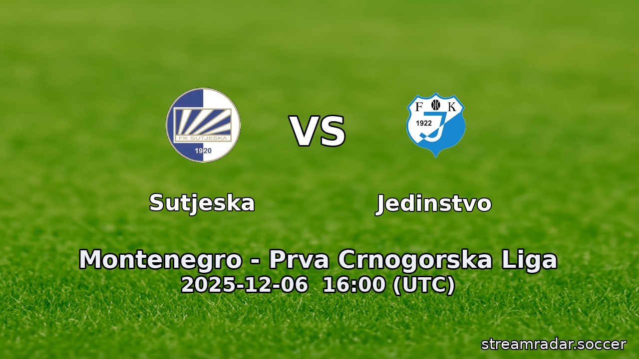 Sutjeska vs Jedinstvo