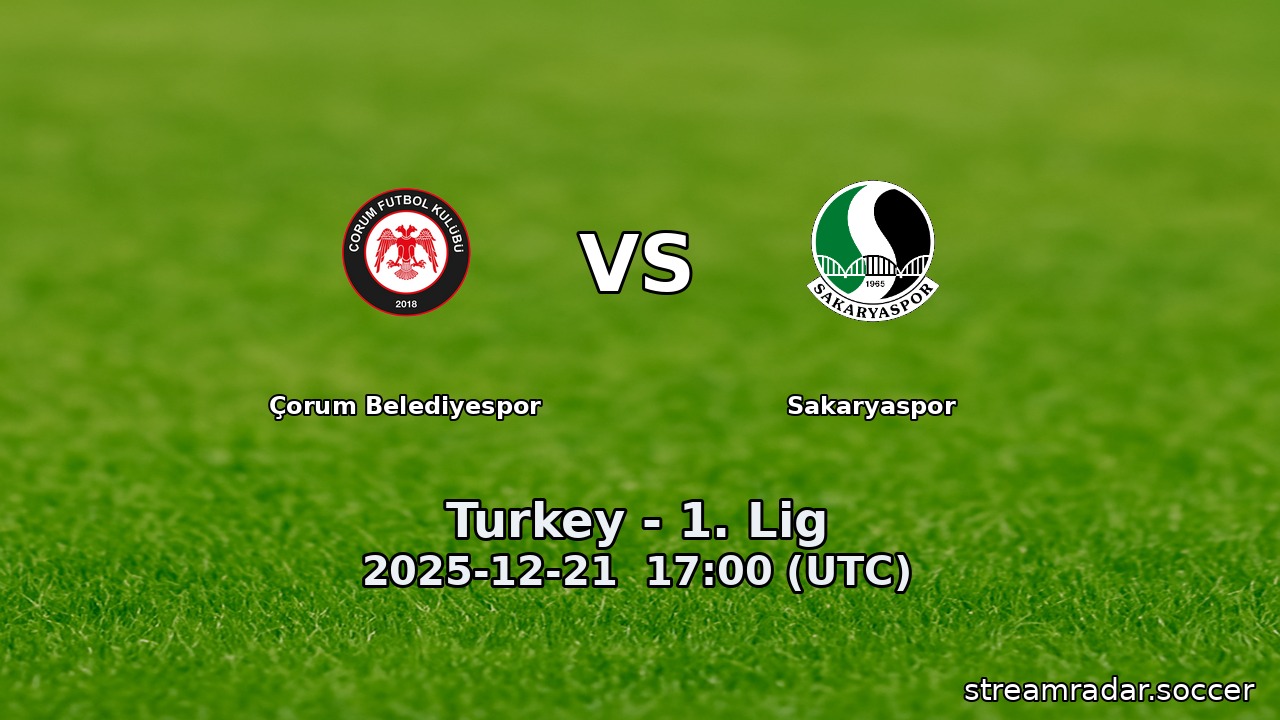 Çorum Belediyespor vs Sakaryaspor