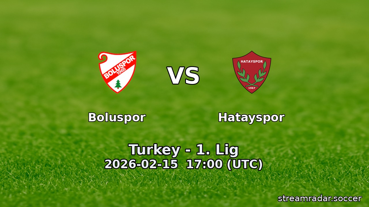 Boluspor vs Hatayspor