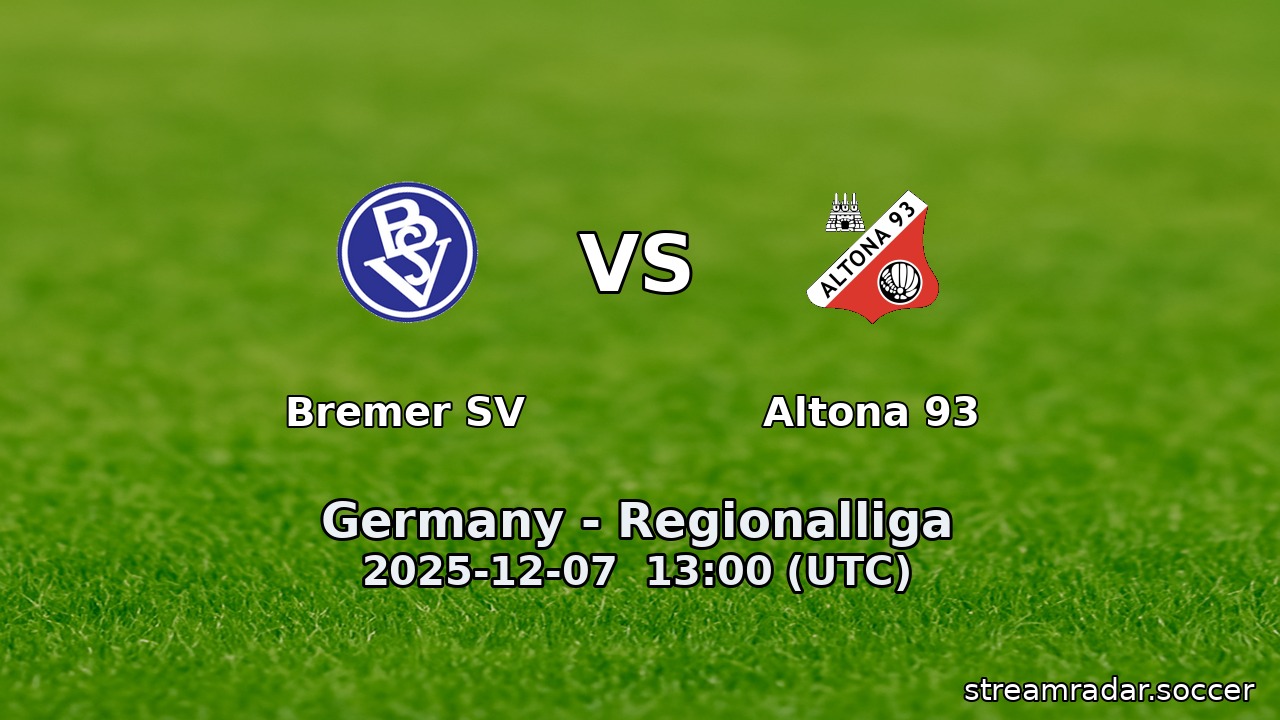 Bremer SV vs Altona 93