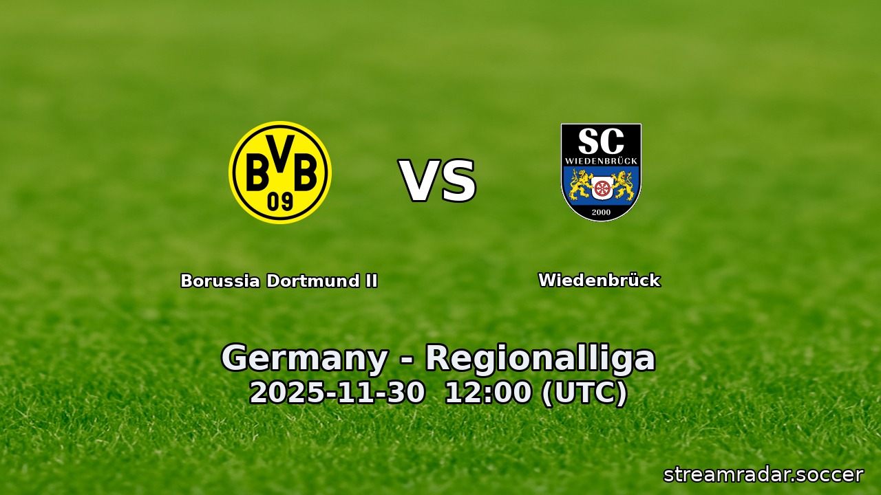 Borussia Dortmund II vs Wiedenbrück