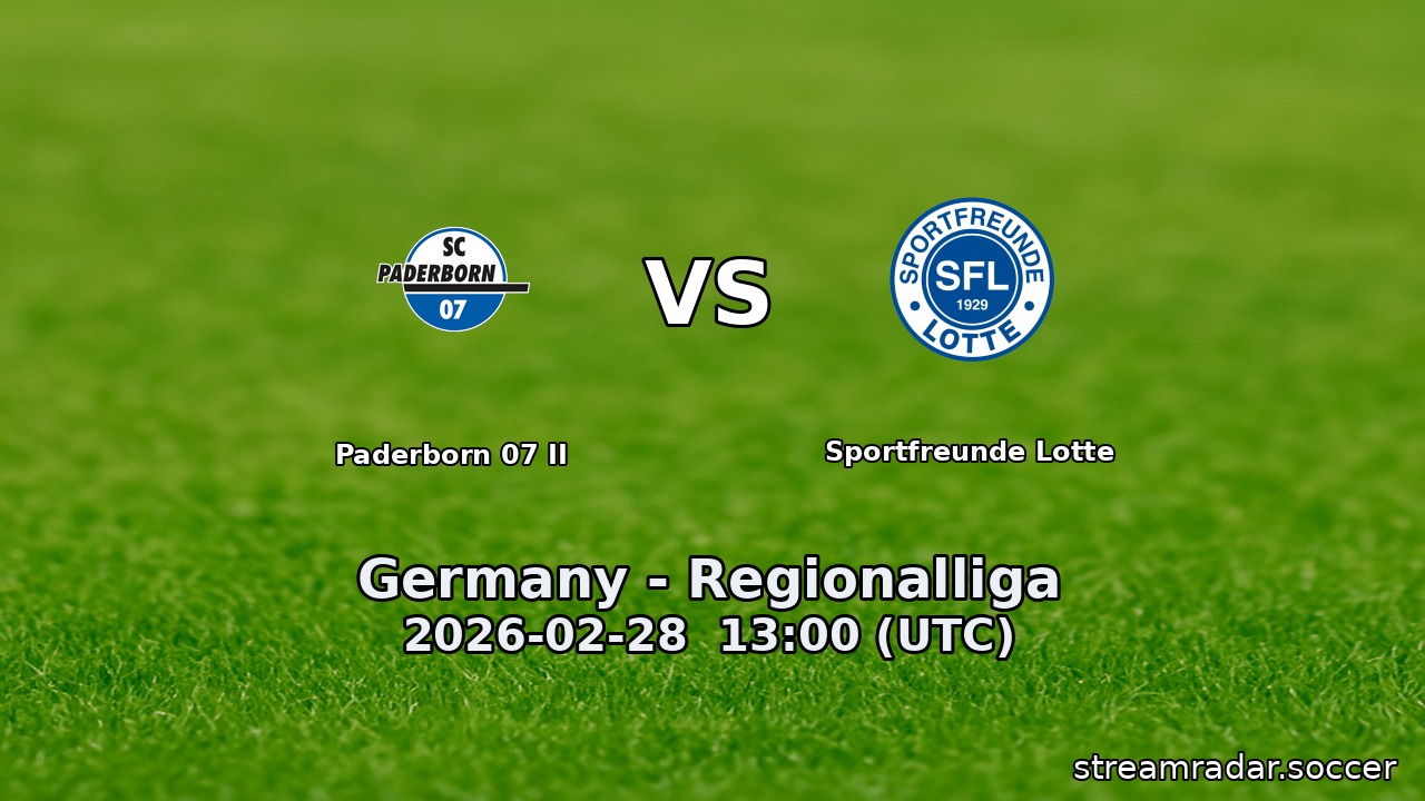 Paderborn 07 II vs Sportfreunde Lotte