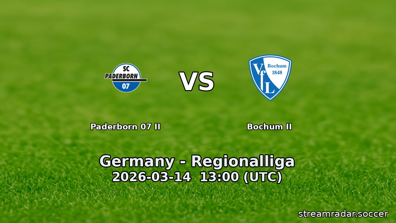 Paderborn 07 II vs Bochum II