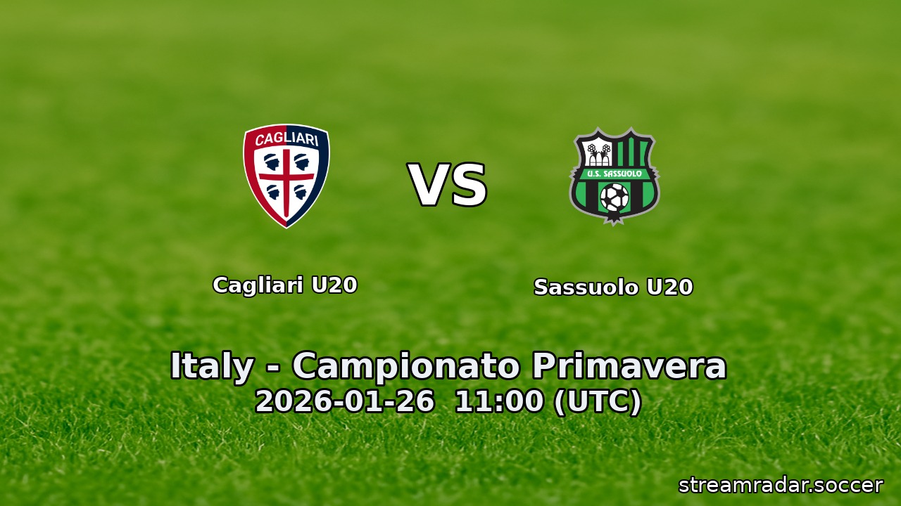 Cagliari U20 vs Sassuolo U20