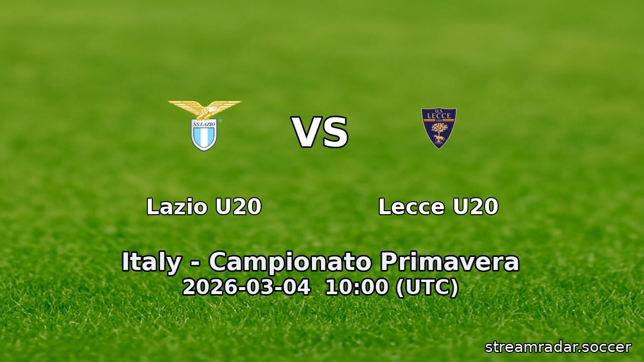Lazio U20 vs Lecce U20