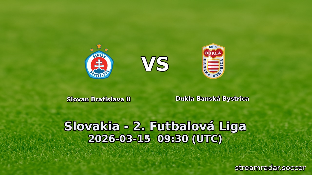 Slovan Bratislava II vs Dukla Banská Bystrica
