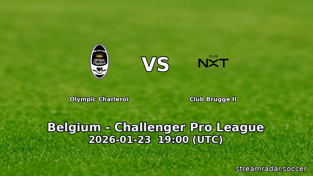 Olympic Charleroi vs Club Brugge II