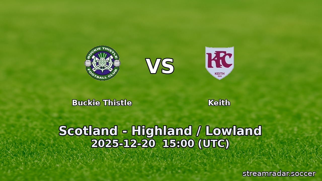 Buckie Thistle vs Keith