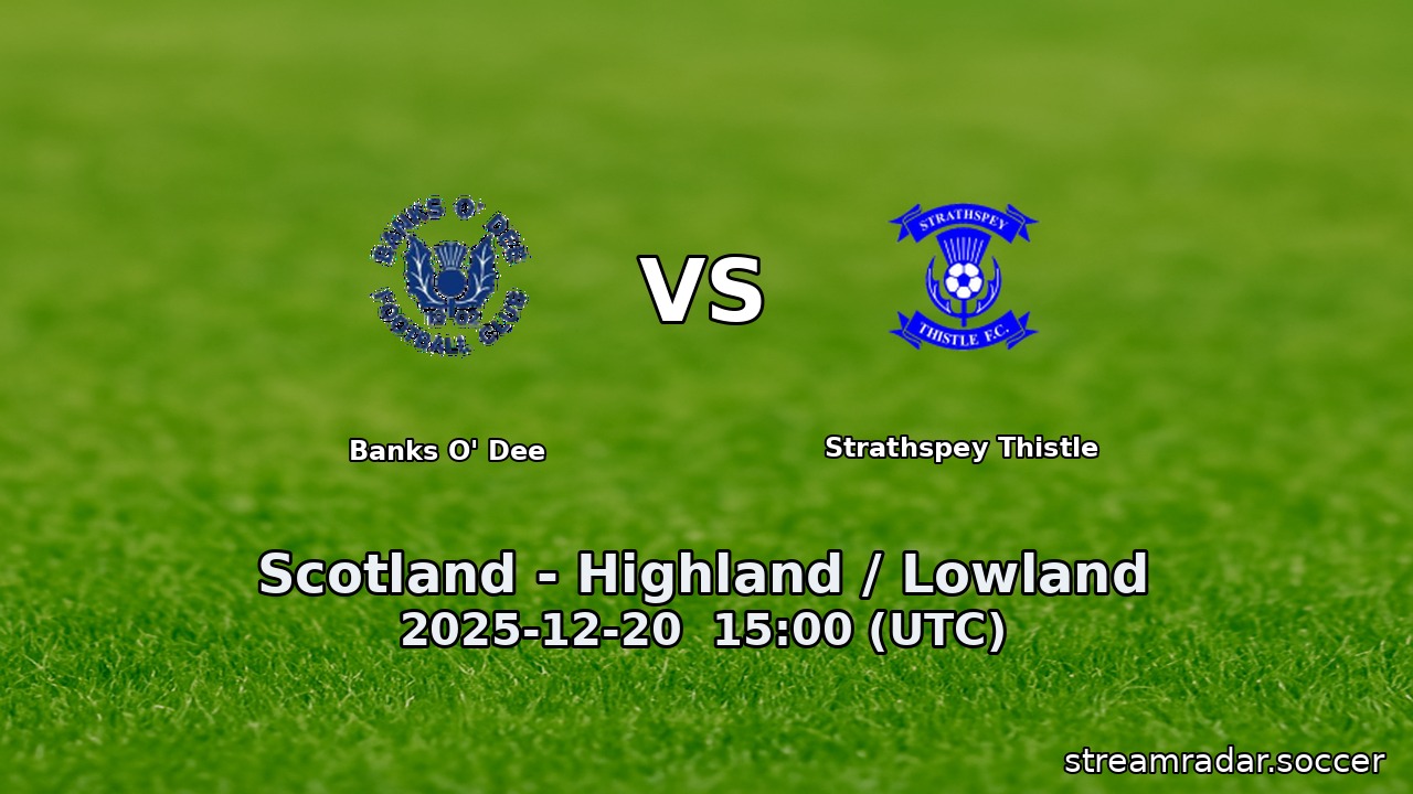 Banks O' Dee vs Strathspey Thistle