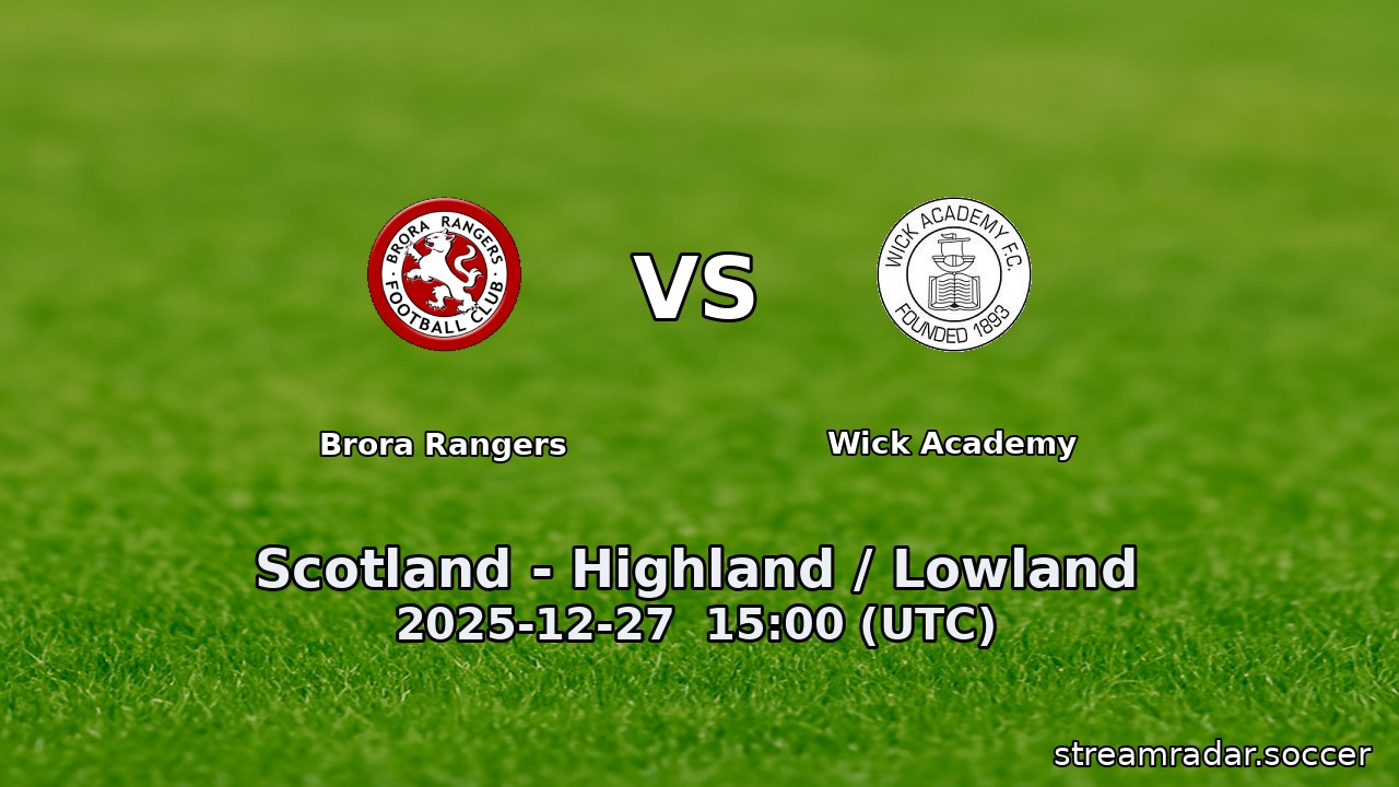 Brora Rangers vs Wick Academy