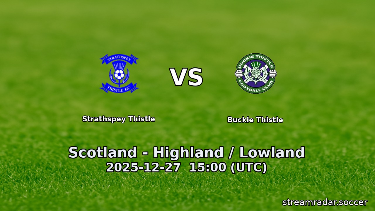 Strathspey Thistle vs Buckie Thistle