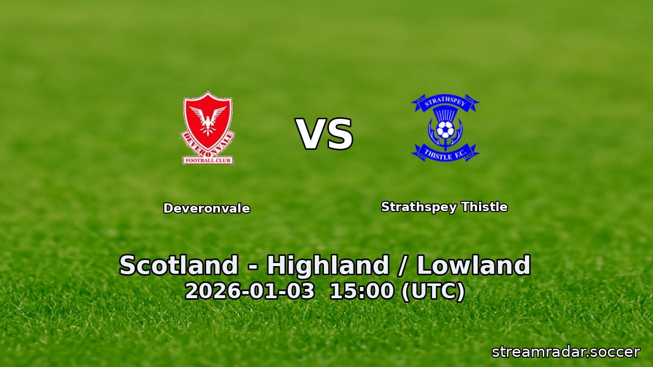Deveronvale vs Strathspey Thistle