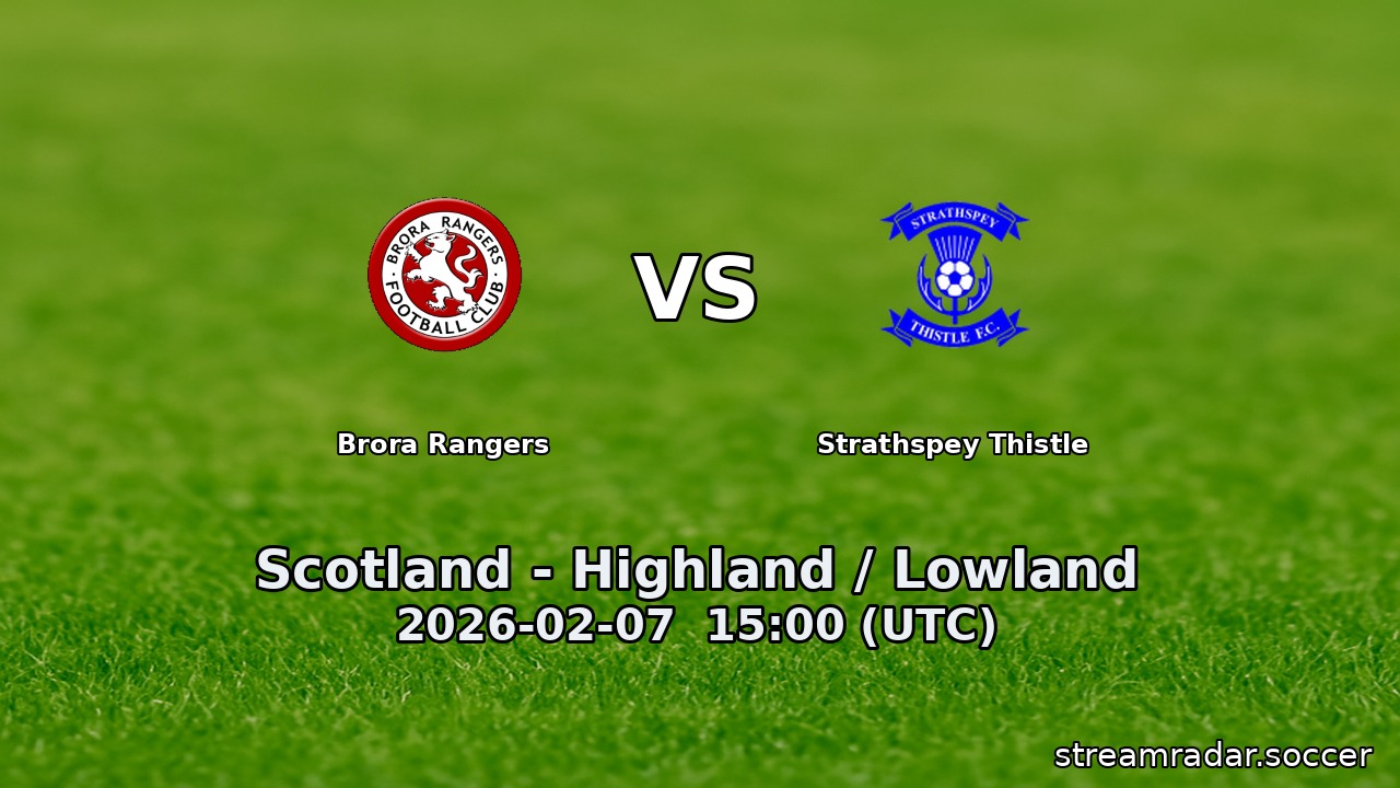 Brora Rangers vs Strathspey Thistle