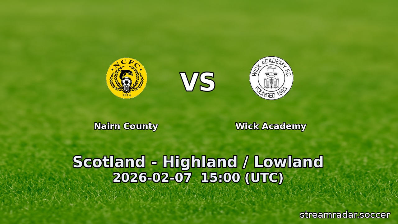 Nairn County vs Wick Academy