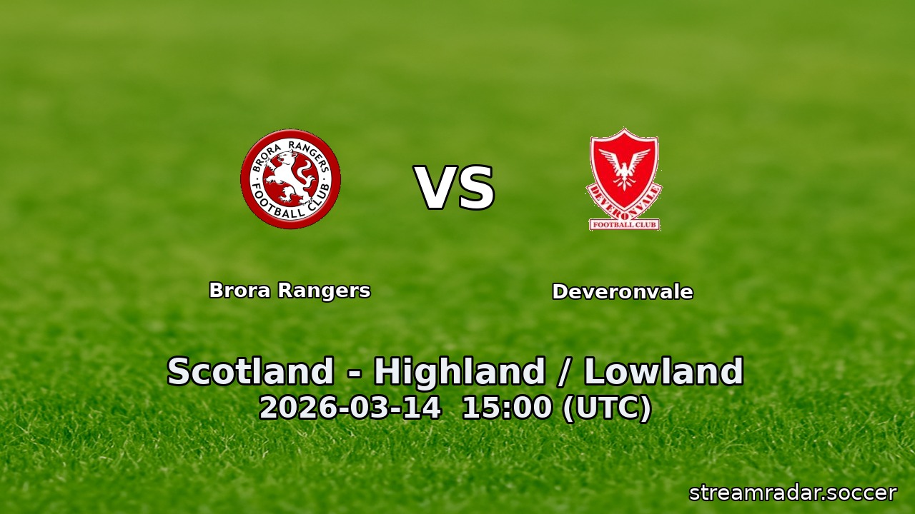 Brora Rangers vs Deveronvale
