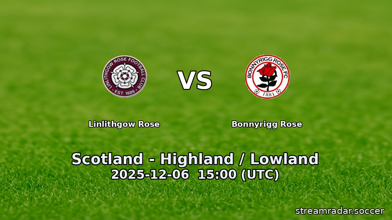 Linlithgow Rose vs Bonnyrigg Rose