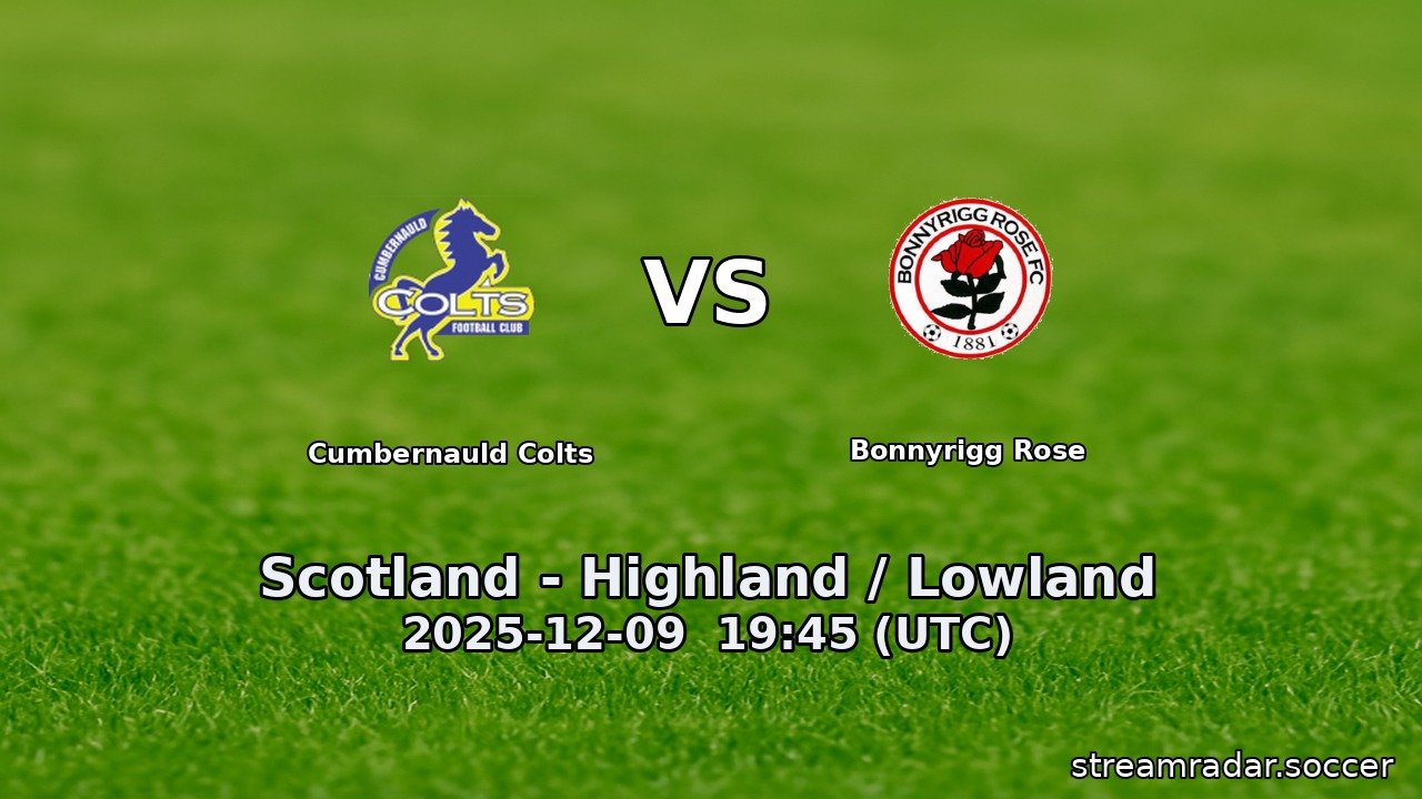 Cumbernauld Colts vs Bonnyrigg Rose