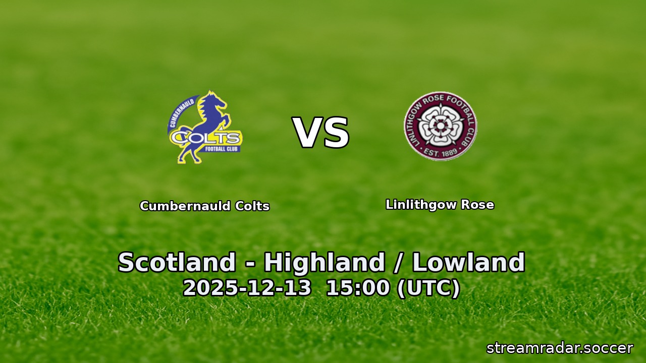 Cumbernauld Colts vs Linlithgow Rose