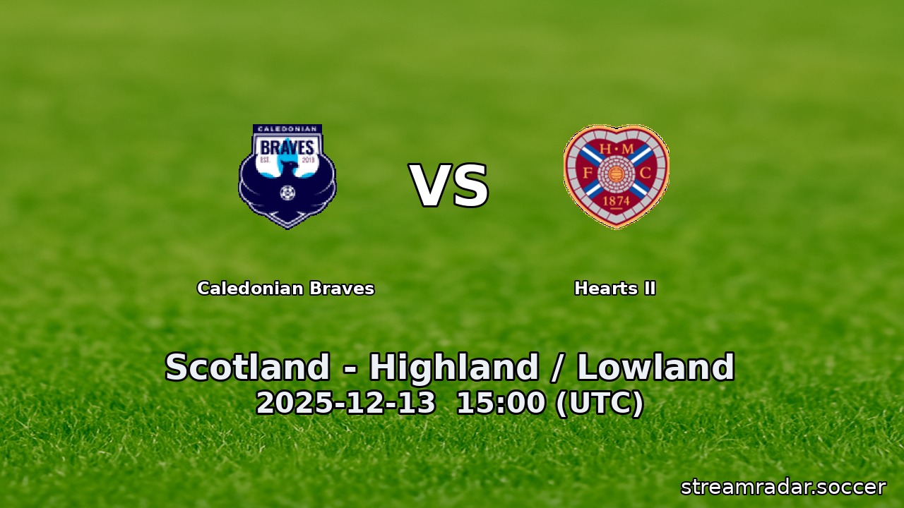 Caledonian Braves vs Hearts II